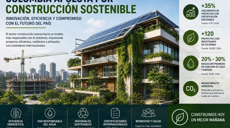 Colombia apuesta por construcción sostenible con nuevas exigencias técnicas y transformación del sector en 2026