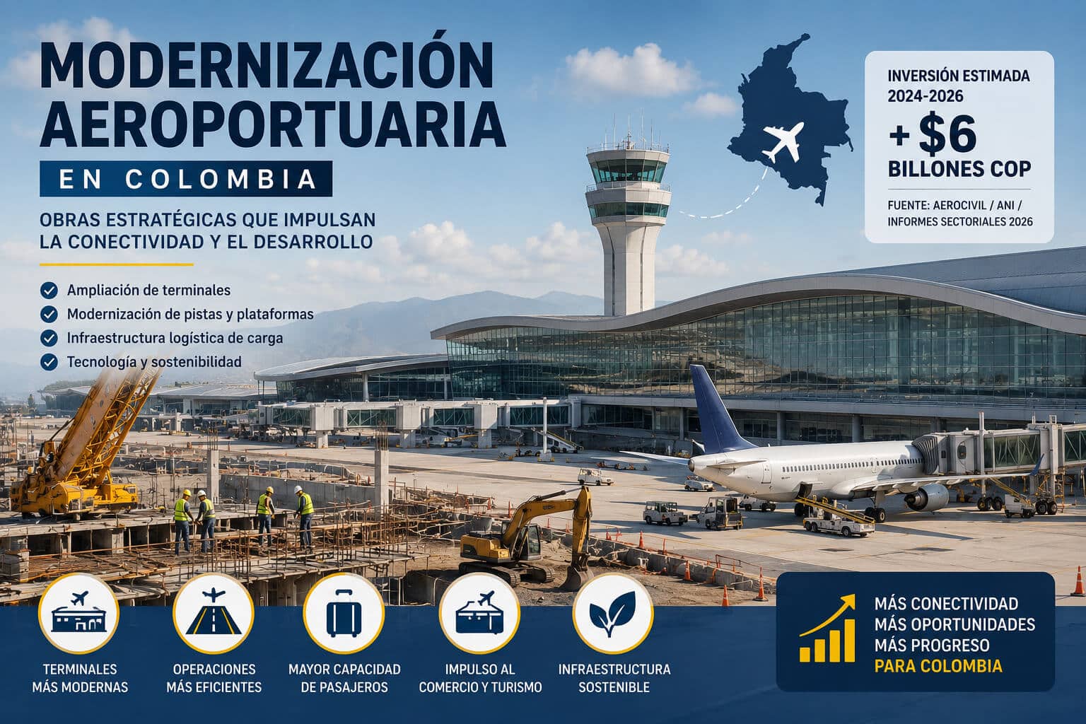 Modernización aeroportuaria en Colombia