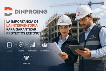 Equipo de interventoría de Dinproing verificando el avance y la calidad de un proyecto de infraestructura.